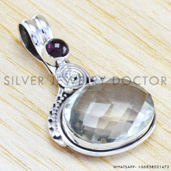 Green Amethyst 925 Sterling Silver Pendant (WP-6534)