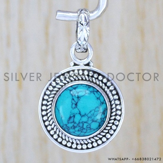 Turquoise 925 Sterling Silver Pendant (WP-6536)
