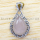 Rose Quartz 925 Sterling Silver Pendant (WP-6541)