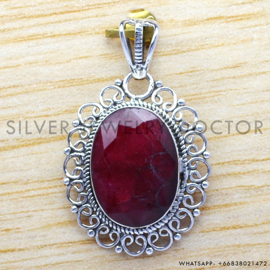 Ruby 925 Sterling Silver Pendant (WP-6544) Ruby 925 Sterling Silver Pendant (WP-6544)