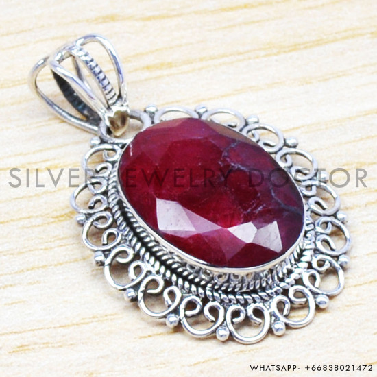 Ruby 925 Sterling Silver Pendant (WP-6544) Ruby 925 Sterling Silver Pendant (WP-6544)