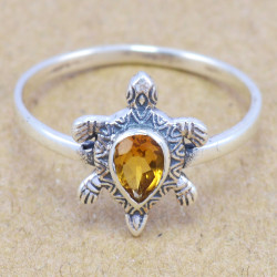 Citrine 925 Sterling Silver Ring (WR-6175)