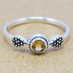 Citrine 925 Sterling Silver Ring (WR-6185)