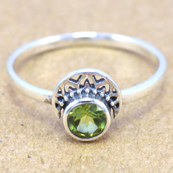 Peridot 925 Sterling Silver Ring (WR-6186)