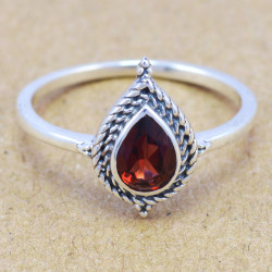 Garnet 925 Sterling Silver Ring (WR-6192)
