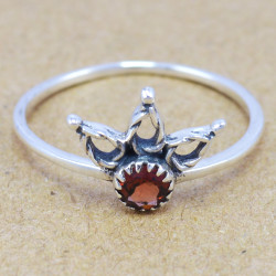 Garnet 925 Sterling Silver Ring (WR-6200)