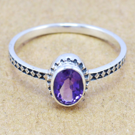 Amethyst 925 Sterling Silver Ring (WR-6205) Amethyst 925 Sterling Silver Ring (WR-6205)
