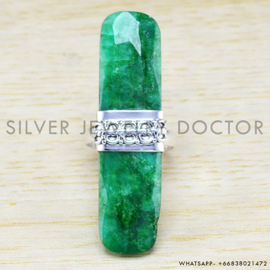 Emerald 925 Sterling Silver Ring (WR-6235) Emerald 925 Sterling Silver Ring (WR-6235)