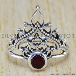 Garnet 925 Sterling Silver Ring (WR-6297) Garnet 925 Sterling Silver Ring (WR-6297)