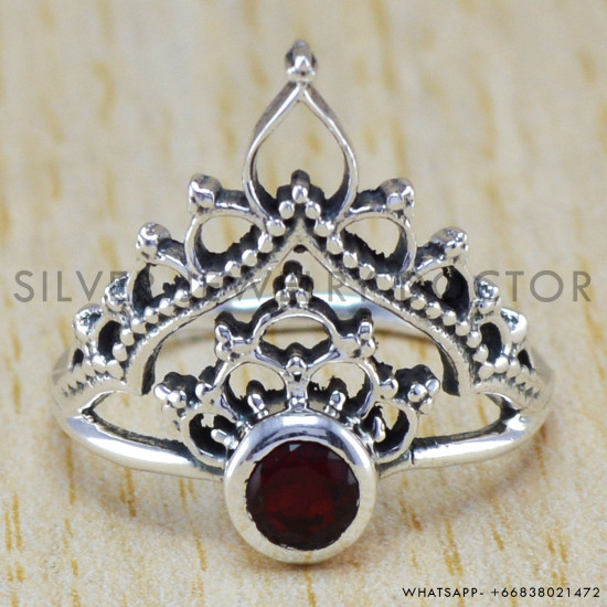 Garnet 925 Sterling Silver Ring (WR-6297) Garnet 925 Sterling Silver Ring (WR-6297)