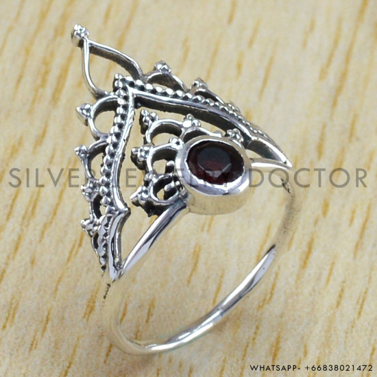 Garnet 925 Sterling Silver Ring (WR-6297) Garnet 925 Sterling Silver Ring (WR-6297)