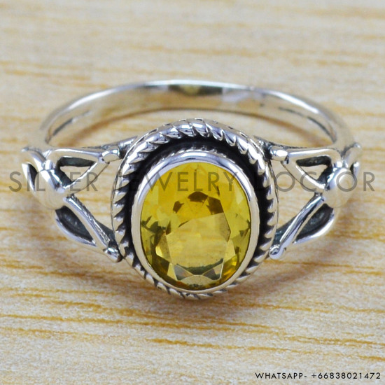 Citrine 925 Sterling Silver Ring (WR-6300) Citrine 925 Sterling Silver Ring (WR-6300)