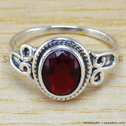 Garnet 925 Sterling Silver Ring (WR-6308) Garnet 925 Sterling Silver Ring (WR-6308)