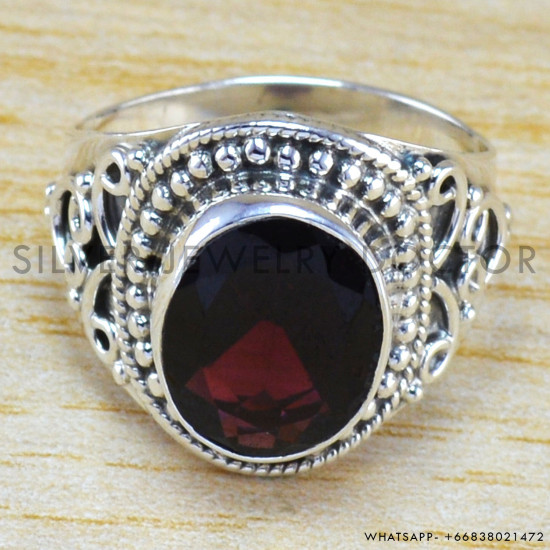 Garnet 925 Sterling Silver Ring (WR-6311) Garnet 925 Sterling Silver Ring (WR-6311)