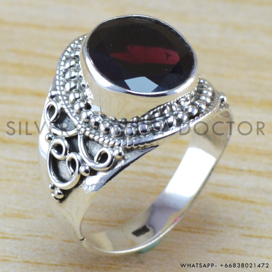 Garnet 925 Sterling Silver Ring (WR-6311) Garnet 925 Sterling Silver Ring (WR-6311)