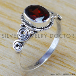 Garnet 925 Sterling Silver Ring (WR-6314)