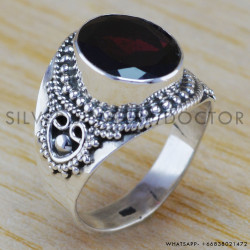 Garnet 925 Sterling Silver Ring (WR-6315)