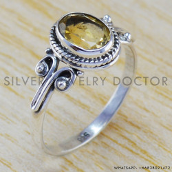 Citrine 925 Sterling Silver Ring (WR-6318)