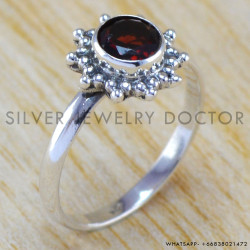 Garnet 925 Sterling Silver Ring (WR-6320)