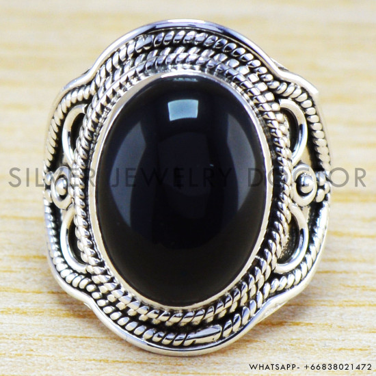 Black Onyx 925 Sterling Silver Ring (WR-6324) Black Onyx 925 Sterling Silver Ring (WR-6324)