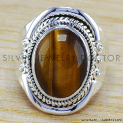Tiger Eye 925 Sterling Silver Ring (WR-6326)