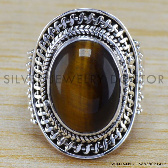 Tiger Eye 925 Sterling Silver Ring (WR-6328) Tiger Eye 925 Sterling Silver Ring (WR-6328)