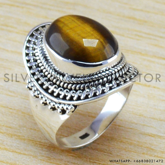 Tiger Eye 925 Sterling Silver Ring (WR-6328) Tiger Eye 925 Sterling Silver Ring (WR-6328)