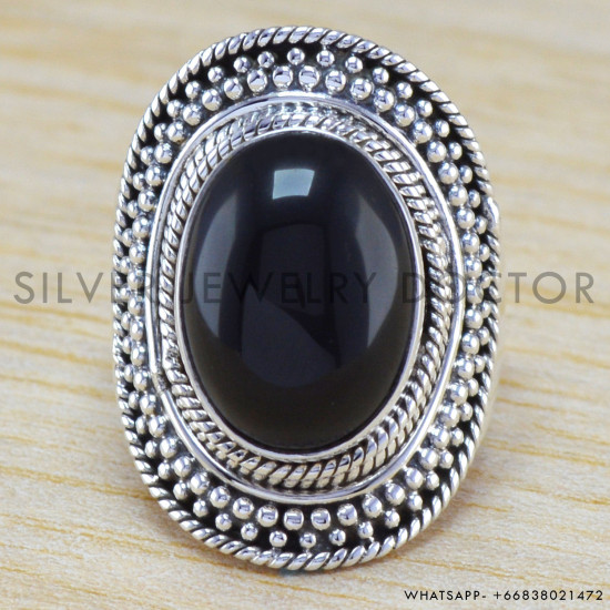 Black Onyx 925 Sterling Silver Ring (WR-6336) Black Onyx 925 Sterling Silver Ring (WR-6336)