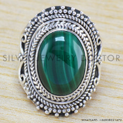 Malachite 925 Sterling Silver Ring (WR-6338) Malachite 925 Sterling Silver Ring (WR-6338)