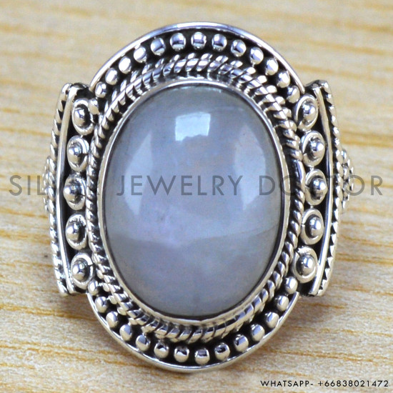 Rainbow Moonstone 925 Sterling Silver Ring (WR-6339) Rainbow Moonstone 925 Sterling Silver Ring (WR-6339)