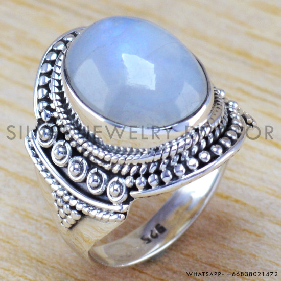 Rainbow Moonstone 925 Sterling Silver Ring (WR-6339) Rainbow Moonstone 925 Sterling Silver Ring (WR-6339)