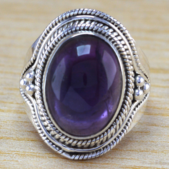 925 Sterling Silver Jewelry Amethyst Gemstone Wholesale Fine Rings WR-6341