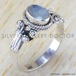 Rainbow Moonstone 925 Sterling Silver Ring (WR-6348)