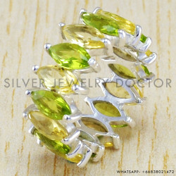 Citrine 925 Sterling Silver Ring (WR-6424)