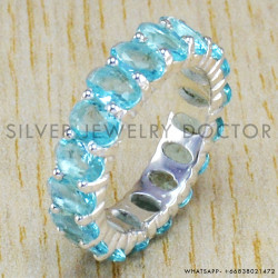 Blue Topaz 925 Sterling Silver Ring (WR-6427)