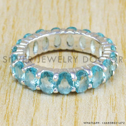 Blue Topaz 925 Sterling Silver Ring (WR-6430) Blue Topaz 925 Sterling Silver Ring (WR-6430)