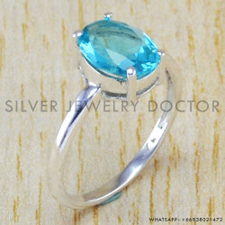 Blue Topaz 925 Sterling Silver Ring (WR-6431)