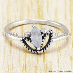Rainbow Moonstone 925 Sterling Silver Ring (WR-6434) Rainbow Moonstone 925 Sterling Silver Ring (WR-6434)