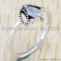 Rainbow Moonstone 925 Sterling Silver Ring (WR-6434)
