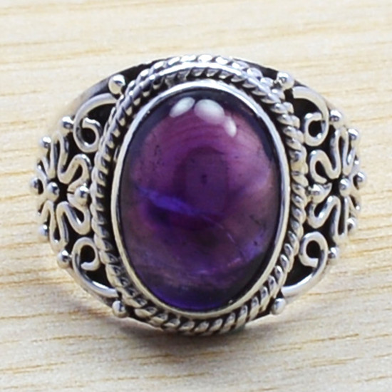 925 sterling silver jewelry amethyst gemstone designer ring WR-6556