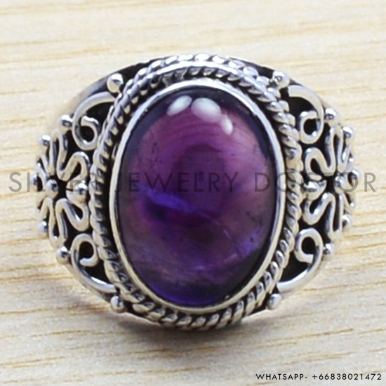Amethyst 925 Sterling Silver Ring (WR-6556)