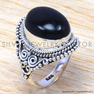 925 jewelry beautiful handmade black onyx stone ring , 925 silver wholesale WR-6558