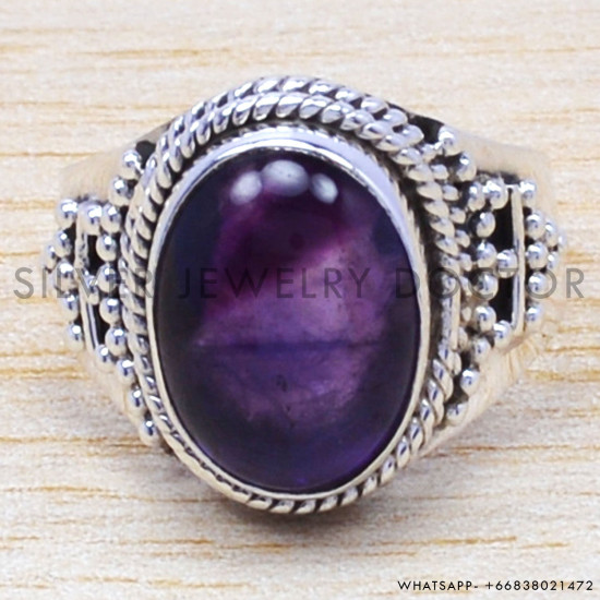 Amethyst 925 Sterling Silver Ring (WR-6560)