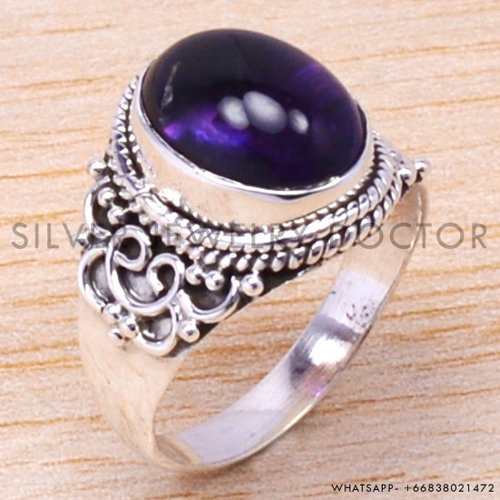 Amethyst 925 Sterling Silver Ring (WR-6562)