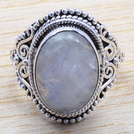 925 sterling silver jewelry rainbow moonstone wholesale royal ring WR-6563