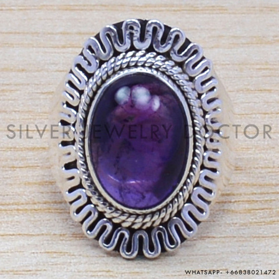 Amethyst 925 Sterling Silver Ring (WR-6565)