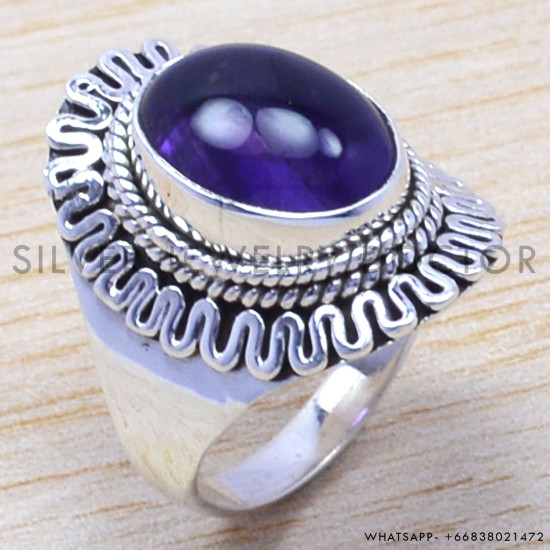 Amethyst 925 Sterling Silver Ring (WR-6565)