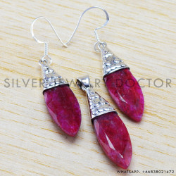 Ruby 925 Sterling Silver Jewelry Set (WS-6245)