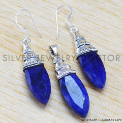 Sapphire 925 Sterling Silver Jewelry Set (WS-6247)