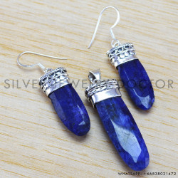 Sapphire 925 Sterling Silver Jewelry Set (WS-6249)